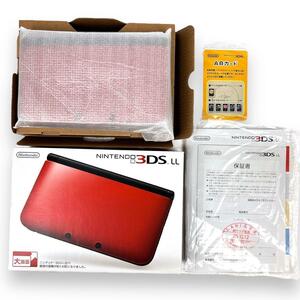 【美品、動作良好】 任天堂 ニンテンドー3DS LL レッド×ブラック 本体 おすすめ★