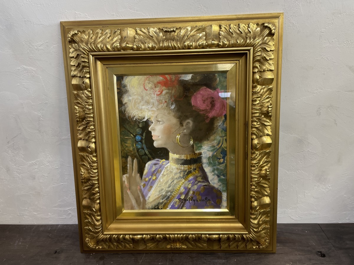 真作! 宮永岳彦『凰』 6号多才油彩油絵傑作額装約61×70cm 名画グラン
