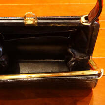 ★60s USA「Lesco」Vintage black crocodile handbag_画像9