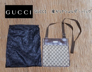 GUCCI　肩かけショルダーバッグ　スマホポーチとしても！良品 サコッシュ ショルダーバッグ GGスプリーム キャンバス　収納袋付き