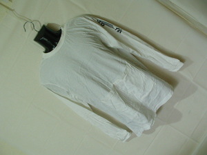 ssy6716 龍 長袖 Tシャツ カットソー ホワイト ■ 袖プリント ■ フロントポケット ハイネック フリーサイズ