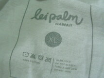 ssy6826 Lei Palm HAWAII 半袖 Tシャツ ホワイト ■ フロント 刺繍 ■ クルーネック 薄手 コットン100 大きいサイズ XL_画像10