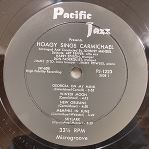 ●即決VOCAL LP Hoagy Carmichael / Hoagy Sings Carmichael With The Pacific Jazzmen PJ-1223 jv4800 米オリジ Dg Monoの画像3
