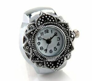  steel silver ring watch for women finger ring wristwatch AZ0117