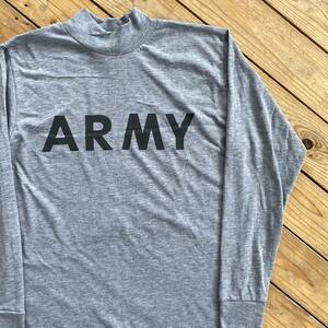 USA古着 U.S. ARMY IPFU 長袖 Tシャツ ロングスリーブ メンズ Sサイズ グレー ミリタリー モックネック 米軍 アメカジ アメリカ仕入 T2250