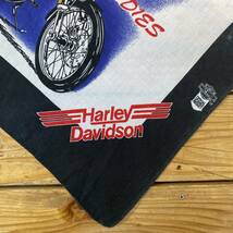 送料無料 Vintage ハーレーダビッドソン Harley Davidson バンダナ USA製 バイク フラッグ アメリカ仕入れ 雑貨 ヴィンテージ A0546_画像3