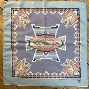  new goods free shipping Vintageneitib pattern bandana Made in USA light blue flaktaru America stock handkerchie miscellaneous goods Vintage A0558