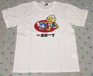 残りわずか! 希少 新品 出前一丁 出前坊や 半袖 tシャツ 3Lサイズ 日清 ラーメン 企業 昭和 レトロ 白シャツ T