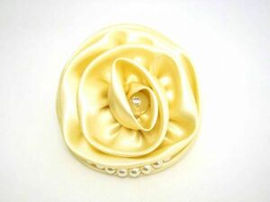  rose corsage formal ivory pearl satin 