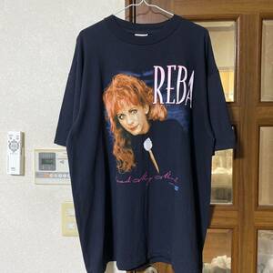 90s REBA フォト Tシャツ ビンテージ XL ポップス アート/ madonna bjork バンドTシャツ プリントTシャツ RAP TEES 