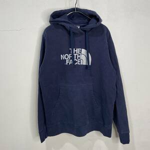 送料無料☆THE NORTH FACE☆ノースフェイス☆プリントロゴスウェットパーカー☆ネイビー☆L☆G23