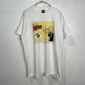 送料無料☆美品☆90s☆USA製☆POPEYE☆キャラクターTシャツ☆白☆L☆アメコミ