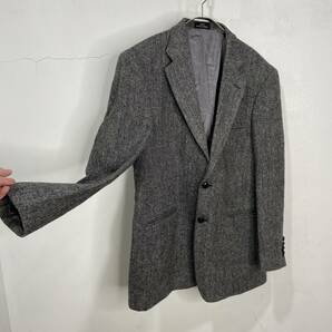 送料無料☆HARRIS TWEED☆ハリスツイード☆2Bウールテーラードジャケット☆ツイード柄☆ハリスツィード☆グレー☆42R☆L相当☆G23の画像4