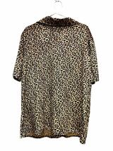 VINTAGE 90's ヒョウ柄 ベロア シャツ size XL MADE IN USA ロカビリー パンク アメリカ ベルベット Leopard ELEE アメカジ ビンテージ_画像4