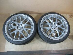 ◆◇中古タイヤホイールSET WORK 19インチ 8J +40 5穴100 HABILEAD S2000 225/35R19 2022年 2本 2023070901◇◆