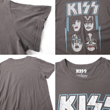 US輸入 KISS Tシャツ ビンテージ風プリント/スリムフィット　グレー(XL)_画像2