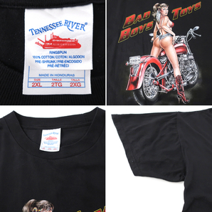 US輸入 BAD BOYS TOYS Tシャツ TENNESSE RIVER モーターサイクル/セクシーガール 黒(2XL)の画像4