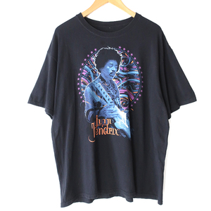 US輸入 Jimi Hendrix ジミ・ヘンドリクッス Tシャツ サイケ×ストラトキャスター 黒(L) 音楽系 ミュージックT