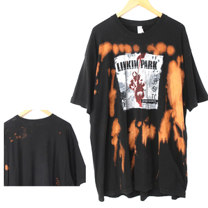 US輸入メキシコ製 LINKIN PARK リンキンパーク Tシャツ HYBRID THEORY 色抜き加工 丸胴 黒(XXL) 音楽系/ロック