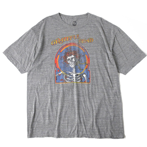 US輸入 GREATEFUL DEAD Tシャツ ローズスカル 50/50 グレー(2XL) ロックT/音楽系