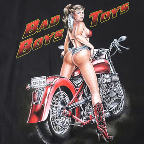 US輸入 BAD BOYS TOYS Tシャツ TENNESSE RIVER モーターサイクル/セクシーガール 黒(2XL)の画像2