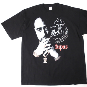 未使用 US輸入 2PAC Tシャツ 3Dグラフィック 箔プリント ビッグサイズ◎黒(3XL)