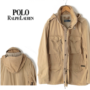 希少！POLO by RalphLauren フィールドジャケット M-1943 ハンティング ミリタリー 4ポケット/フーディ カーキ(L) ユーロ スイス企画