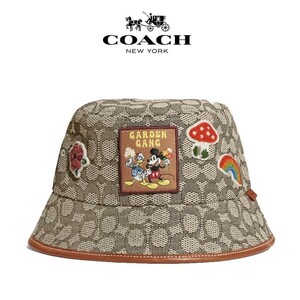 ◆新品/正規品◆【COACH★CI168】コーチ百貨店商品♪新作コラボ♪コーチ×ディズニーシグネチャーバケットハット帽子 箱付き!! 即決!! 