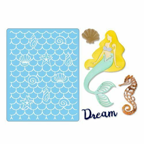 新品☆エンボッシングフォルダーとダイのセット マーメイド Dream Mermaid SIZZIX 662752 サマーカード