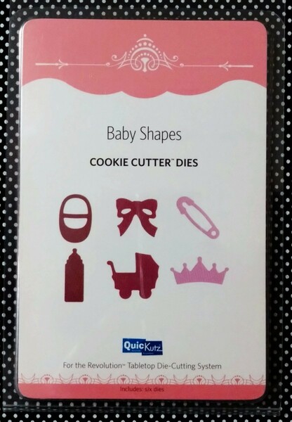 新品☆クイックカッツ QuicKutz ダイ 6個セット Baby Shapes あかちゃん 安全ピン ベビーカー 哺乳瓶 リボン べビーシューズ ティアラ