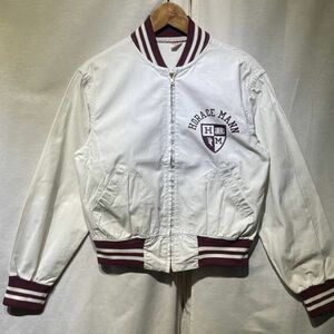 60s Champion Ran tag college cotton sport jacket USA made stadium jumper Vintage TALON Champion 50s 70s