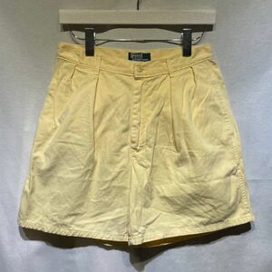 USA製 90s Ralph Lauren 2タック チノ ショーツ ビンテージ イエロー ショートパンツ ラルフローレン POLO