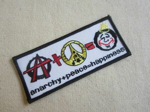 ANARCHY Peace happiness アナーキー ピース ハピネス ワッペン/ピースマーク ヒッピー アメリカン 刺繍 アメリカ USA パッチ 70s 538