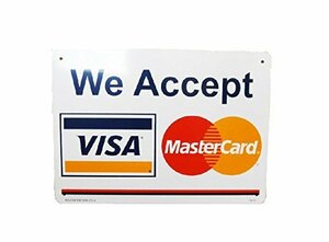 プラスティック サインボード　WE ACCEPT VISA Master Card(カード利用可)/アメリカン雑貨 世田谷ベース ヴィンテージ ガレージ