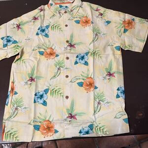 新品TOMMY BAHAMA トミーバハマ シルクアロハシャツ 310283 USAサイズS FI