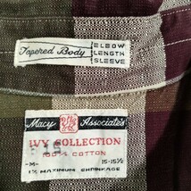 Macy Associate's ビンテージ　vintage　半袖　BD ボタンダウン　カラー　シャツ　ivy アイビー　メイシーズ　チェックシャツ　Macy's　Ｍ_画像2