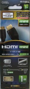 [ б/у ] OHM ом электро- машина HDMI высокая скорость i-sa сеть соответствует 1.4 Mini кабель 1M черный 05-0285 VIS-