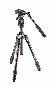 【中古】 Manfrotto マンフロット 三脚 Befree live カーボン 4段 ビデオ雲台 T三脚キット ブラ