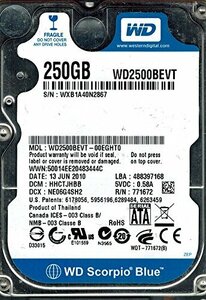 【中古】 Western Digital wd2500bevt-00eght0?DCM hhctjhbb 250?GB