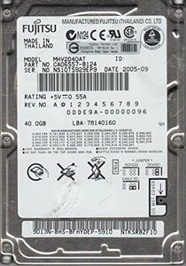 yÁz xm/FUJITSU 2.5C` IDE/ATA100 40GB 9.5mm HDD MHV2040AT