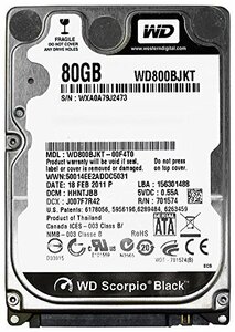 【中古】 Western Digital Scorpio Black 80GB SATA 2.5インチ 内蔵型HDD W