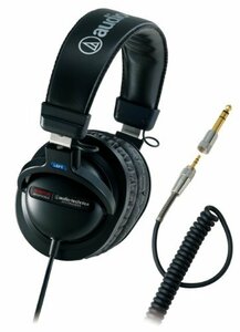 【中古】 audio technica オーディオテクニカ 密閉型プロフェッショナルモニターヘッドホン ブラック ATH