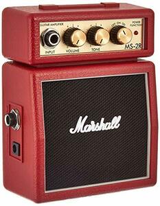 【中古】 Marshall ミニアンプ レッド MS-2R 電池 アダプター両対応 ヘッドホンジャック装備