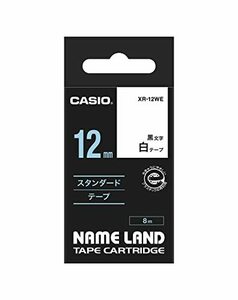 【中古】 カシオ ラベルライター ネームランド 純正 テープ 12mm XR-12WE 白地に黒文字