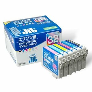 【中古】 ジット エプソン(Epson) IC6CL32 対応 (目印:ヒマワリ) 6色セット対応 リサイクルインク 日