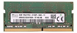【中古】 SK Hynix 4GB 1rx8 pc4-2133p-sa0-11 DDR4メモリ