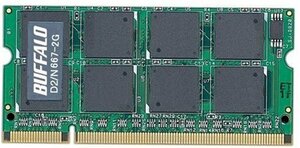 【中古】 BUFFALO バッファロー ノートPC用増設メモリ PC2-5300 (DDR2-667) 2GB MV-D
