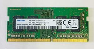 【中古】 SAMSUNG サムスン 純正 PC4-19200 DDR4-2400 4GB (512Mx16) 260pi