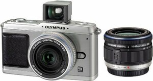 【中古】 OLYMPUS オリンパス ミラーレス一眼 E-P1 ツインレンズキット シルバー E-P1 TKIT-SLV