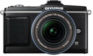 【中古】 OLYMPUS オリンパス マイクロ一眼 PEN E-P2 レンズキット ブラック E-P2LKIT-BLK